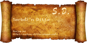 Serbán Ditta névjegykártya